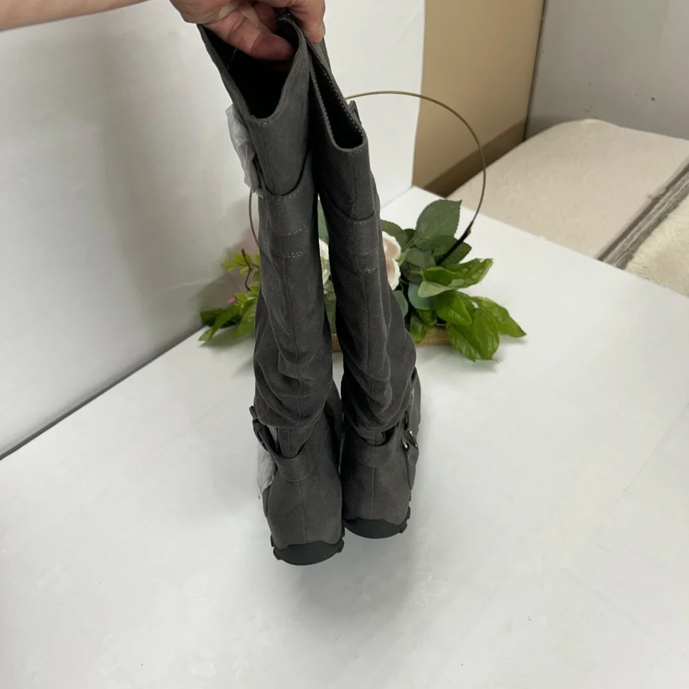 Gray Women's Knee-High Boots